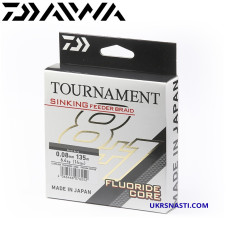 Шнур Daiwa Tournament Sinking Feeder Braid 8+1 Steel Grey размотка 135м серый